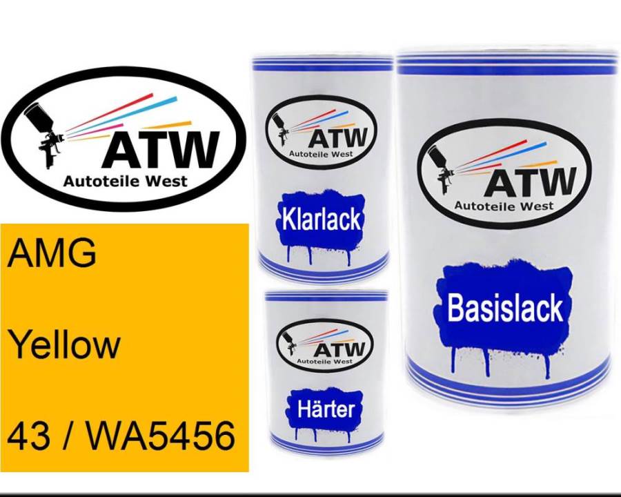 AMG, Yellow, 43 / WA5456: 500ml Lackdose + 500ml Klarlack + 250ml Härter - Set, von ATW Autoteile West.